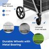 imageGoplus Folding Shopping Cart Jumbo Double Basket Utility Grocery Cart 330lbs Capacity with 360 Rolling Swivel Wheels Portable Heavy Duty Cart for Laundry Shopping GrocerySliverupgraded