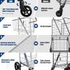 imageGoplus Folding Shopping Cart Jumbo Double Basket Utility Grocery Cart 330lbs Capacity with 360 Rolling Swivel Wheels Portable Heavy Duty Cart for Laundry Shopping GrocerySilver