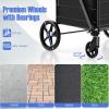 imageGoplus Folding Shopping Cart Jumbo Double Basket Utility Grocery Cart 330lbs Capacity with 360 Rolling Swivel Wheels Portable Heavy Duty Cart for Laundry Shopping GroceryBlackupgraded