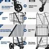 imageGoplus Folding Shopping Cart Jumbo Double Basket Utility Grocery Cart 330lbs Capacity with 360 Rolling Swivel Wheels Portable Heavy Duty Cart for Laundry Shopping GroceryBlack