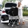 imageGoplus Folding Shopping Cart with Wheels Grocery Cart with Removable Oxford Cloth Liner Lightweight Utility Cart for Groceries Laundry BlackBlack