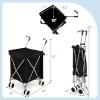 imageGoplus Folding Shopping Cart with Wheels Grocery Cart with Removable Oxford Cloth Liner Lightweight Utility Cart for Groceries Laundry BlackBlack