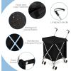 imageGoplus Folding Shopping Cart with Wheels Grocery Cart with Removable Oxford Cloth Liner Lightweight Utility Cart for Groceries Laundry BlackBlack