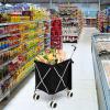imageGoplus Folding Shopping Cart with Wheels Grocery Cart with Removable Oxford Cloth Liner Lightweight Utility Cart for Groceries Laundry BlackBlack