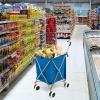 imageGoplus Folding Shopping Cart with Wheels Grocery Cart with Removable Oxford Cloth Liner Lightweight Utility Cart for Groceries Laundry BlackBlue
