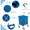 imageGoplus Folding Shopping Cart with Wheels Grocery Cart with Removable Oxford Cloth Liner Lightweight Utility Cart for Groceries Laundry BlackBlue
