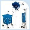 imageGoplus Folding Shopping Cart with Wheels Grocery Cart with Removable Oxford Cloth Liner Lightweight Utility Cart for Groceries Laundry BlackBlue
