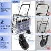 imageGoplus Folding Shopping Utility Cart Double Basket and 360 Swivel Wheels Adjustable Handle Small Cart Perfect for Grocery Laundry Book Luggage TravelBlack