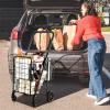 imageGoplus Folding Shopping Utility Cart Double Basket and 360 Swivel Wheels Adjustable Handle Small Cart Perfect for Grocery Laundry Book Luggage TravelBlack