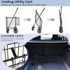 imageGoplus Folding Shopping Utility Cart Double Basket and 360 Swivel Wheels Adjustable Handle Small Cart Perfect for Grocery Laundry Book Luggage TravelBlack