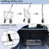 imageGoplus Folding Shopping Utility Cart Double Basket and 360 Swivel Wheels Adjustable Handle Small Cart Perfect for Grocery Laundry Book Luggage TravelSilver
