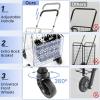 imageGoplus Folding Shopping Utility Cart Double Basket and 360 Swivel Wheels Adjustable Handle Small Cart Perfect for Grocery Laundry Book Luggage TravelSilver
