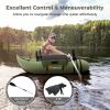 imageGoplus Inflatable Float Tube Fishing Belly Boat with Fish Ruler Pump Storage Bag Adjustable Straps Fishing Float Tube for Angling 350LBS Load CapacityGreen  WRod Holder