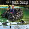 imageGoplus Inflatable Float Tube Fishing Belly Boat with Fish Ruler Pump Storage Bag Adjustable Straps Fishing Float Tube for Angling 350LBS Load CapacityUpgrade Camouflage  WRod Holder