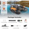 imageGoplus Inflatable Float Tube Fishing Belly Boat with Fish Ruler Pump Storage Bag Adjustable Straps Fishing Float Tube for Angling 350LBS Load CapacityGray  WRod Holder