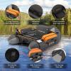 imageGoplus Inflatable Float Tube Fishing Belly Boat with Fish Ruler Pump Storage Bag Adjustable Straps Fishing Float Tube for Angling 350LBS Load CapacityGray  WRod Holder