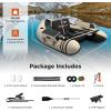 imageGoplus Inflatable Float Tube Fishing Belly Boat with Fish Ruler Pump Storage Bag Adjustable Straps Fishing Float Tube for Angling 350LBS Load CapacityBeige  WRod Holder