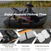 imageGoplus Inflatable Float Tube Fishing Belly Boat with Fish Ruler Pump Storage Bag Adjustable Straps Fishing Float Tube for Angling 350LBS Load CapacityGray  WRod Holder