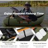 imageGoplus Inflatable Float Tube Fishing Belly Boat with Fish Ruler Pump Storage Bag Adjustable Straps Fishing Float Tube for Angling 350LBS Load CapacityGreen  WRod Holder