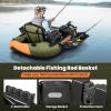 imageGoplus Inflatable Float Tube Fishing Belly Boat with Fish Ruler Pump Storage Bag Adjustable Straps Fishing Float Tube for Angling 350LBS Load CapacityUpgrade Green  WFish Finder Holder  Rod Rack Basket