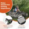 imageGoplus Inflatable Float Tube Fishing Belly Boat with Fish Ruler Pump Storage Bag Adjustable Straps Fishing Float Tube for Angling 350LBS Load CapacityLarge Camouflage  WRod Holder