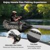 imageGoplus Inflatable Float Tube Fishing Belly Boat with Fish Ruler Pump Storage Bag Adjustable Straps Fishing Float Tube for Angling 350LBS Load CapacityUpgrade Camouflage  WRod Holder