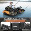 imageGoplus Inflatable Float Tube Fishing Belly Boat with Fish Ruler Pump Storage Bag Adjustable Straps Fishing Float Tube for Angling 350LBS Load CapacityUpgrade Camouflage  WFish Finder Holder  Rod Rack Basket