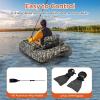 imageGoplus Inflatable Float Tube Fishing Belly Boat with Fish Ruler Pump Storage Bag Adjustable Straps Fishing Float Tube for Angling 350LBS Load CapacityLarge Camouflage  WRod Holder