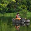 imageGoplus Inflatable Float Tube Fishing Belly Boat with Fish Ruler Pump Storage Bag Adjustable Straps Fishing Float Tube for Angling 350LBS Load CapacityGray  WRod Holder