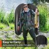 imageGoplus Inflatable Float Tube Fishing Belly Boat with Fish Ruler Pump Storage Bag Adjustable Straps Fishing Float Tube for Angling 350LBS Load CapacityLarge Camouflage  WRod Holder