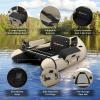 imageGoplus Inflatable Float Tube Fishing Belly Boat with Fish Ruler Pump Storage Bag Adjustable Straps Fishing Float Tube for Angling 350LBS Load CapacityBeige  WRod Holder