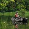 imageGoplus Inflatable Float Tube Fishing Belly Boat with Fish Ruler Pump Storage Bag Adjustable Straps Fishing Float Tube for Angling 350LBS Load CapacityCamouflage  WRod Holder