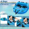 imageGoplus Inflatable Towable Tubes for Boating 1213 Riders Water Sports Tube for Boat to Pull Sofa Style Boat Tube with Drainage Dual Front and Back Tow PointsBlue  12 Person
