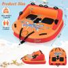 imageGoplus Inflatable Towable Tubes for Boating 1213 Riders Water Sports Tube for Boat to Pull Sofa Style Boat Tube with Drainage Dual Front and Back Tow PointsOrange  12 Person