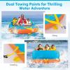 imageGoplus Inflatable Towable Tubes for Boating 1213 Riders Water Sports Tube for Boat to Pull Sofa Style Boat Tube with Drainage Dual Front and Back Tow PointsLight Blue  13 Person