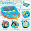 imageGoplus Inflatable Towable Tubes for Boating 1213 Riders Water Sports Tube for Boat to Pull Sofa Style Boat Tube with Drainage Dual Front and Back Tow PointsLight Blue  13 Person
