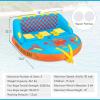 imageGoplus Inflatable Towable Tubes for Boating 1213 Riders Water Sports Tube for Boat to Pull Sofa Style Boat Tube with Drainage Dual Front and Back Tow PointsLight Blue  13 Person