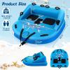 imageGoplus Inflatable Towable Tubes for Boating 1213 Riders Water Sports Tube for Boat to Pull Sofa Style Boat Tube with Drainage Dual Front and Back Tow PointsBlue  12 Person