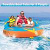 imageGoplus Inflatable Towable Tubes for Boating 1213 Riders Water Sports Tube for Boat to Pull Sofa Style Boat Tube with Drainage Dual Front and Back Tow PointsLight Blue  13 Person