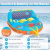 imageGoplus Inflatable Towable Tubes for Boating 1213 Riders Water Sports Tube for Boat to Pull Sofa Style Boat Tube with Drainage Dual Front and Back Tow PointsLight Blue  13 Person