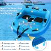 imageGoplus Inflatable Towable Tubes for Boating 1213 Riders Water Sports Tube for Boat to Pull Sofa Style Boat Tube with Drainage Dual Front and Back Tow PointsBlue  12 Person