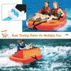 imageGoplus Inflatable Towable Tubes for Boating 1213 Riders Water Sports Tube for Boat to Pull Sofa Style Boat Tube with Drainage Dual Front and Back Tow PointsOrange  12 Person