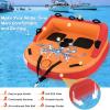 imageGoplus Inflatable Towable Tubes for Boating 1213 Riders Water Sports Tube for Boat to Pull Sofa Style Boat Tube with Drainage Dual Front and Back Tow PointsOrange  12 Person
