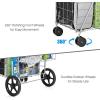 imageGoplus Jumbo Folding Shopping Cart with Rolling Swivel Wheels Foldable Grocery Cart on Wheels with Double Basket Heavy Duty Utility Cart Shopping Carts for Groceries Laundry Book Luggage TravelSilver