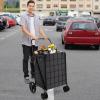 imageGoplus Jumbo Folding Shopping Cart with Rolling Swivel Wheels Foldable Grocery Cart on Wheels with Double Basket Heavy Duty Utility Cart Shopping Carts for Groceries Laundry Book Luggage TravelBlackupgraded