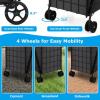imageGoplus Jumbo Folding Shopping Cart with Rolling Swivel Wheels Foldable Grocery Cart on Wheels with Double Basket Heavy Duty Utility Cart Shopping Carts for Groceries Laundry Book Luggage TravelBlackupgraded