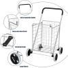 imageGoplus Shopping Carts for Groceries Heavy Duty Folding Shopping Cart with Wheels Portable Collapsible Grocery Cart Light Weight Foldable Utility Cart for LaundrySilver