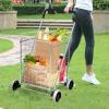 imageGoplus Shopping Carts for Groceries Heavy Duty Folding Shopping Cart with Wheels Portable Collapsible Grocery Cart Light Weight Foldable Utility Cart for LaundrySilver
