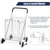 imageGoplus Shopping Carts for Groceries Heavy Duty Folding Shopping Cart with Wheels Portable Collapsible Grocery Cart Light Weight Foldable Utility Cart for LaundrySilver