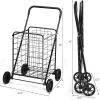 imageGoplus Shopping Carts for Groceries Heavy Duty Folding Shopping Cart with Wheels Portable Collapsible Grocery Cart Light Weight Foldable Utility Cart for LaundryBlack